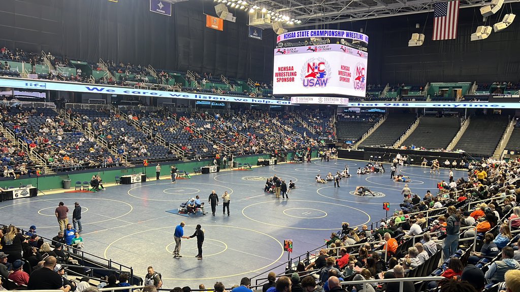 I’m here at the Coliseum as Person’s Trevquan Gary and Taveon Moss compete in the 3A state tournament. 

Gary’s heavyweight semifinal against Franklinton’s Landon Michael is coming up soon. 

Check out Roxboro Courier-Times Sports on Facebook for more detailed coverage.
