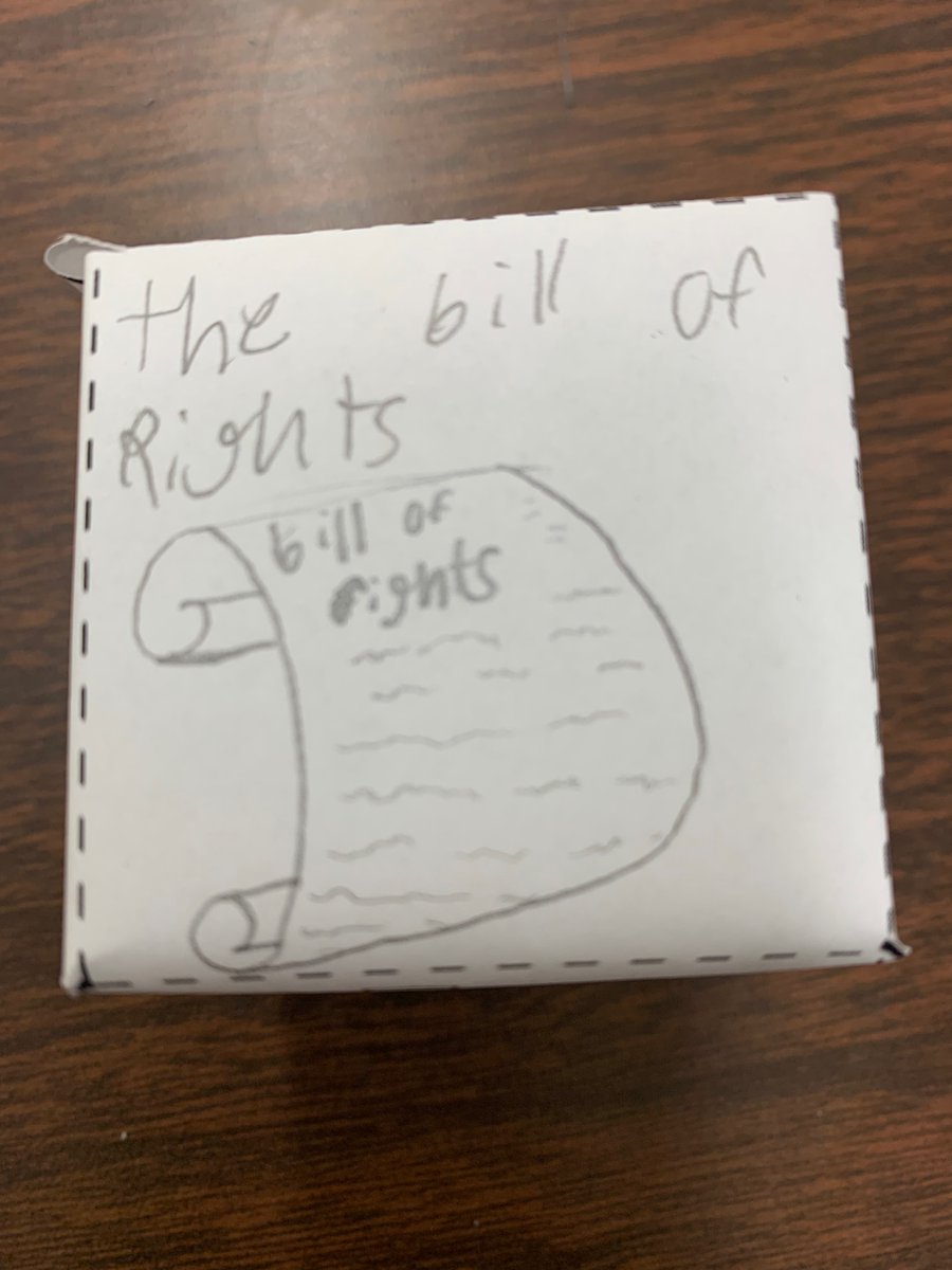 In U.S. history, we made a review cube to help us remember the Bill of Rights. @gutiexfer @RichardTam93019