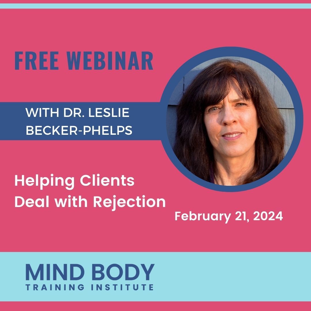 NewHarbinger's tweet photo. This free new webinar from @DrLeslieBP will delve into how #mentalhealthprofessionals can help their clients deal with #rejection. Sign up here:
https://t.co/aOBJte0kLN
#webinar #mentalhealth #helpingclients #depression #anxiety #PTSD #personalitydisorders #emotionregulation https://t.co/9m0Nhav2F9