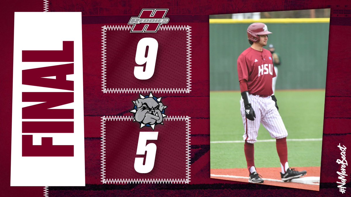 ReddieSports's tweet photo. REDDIES WIN!

After falling behind early to Southwestern Oklahoma, 4-0, HSU rattled off nine unanswered to start 1️⃣-0 in GAC play. ✅

Tomorrow’s doubleheader from Weatherford begins at 12 p.m.

#NoMereBeast https://t.co/3R3HoggN8P