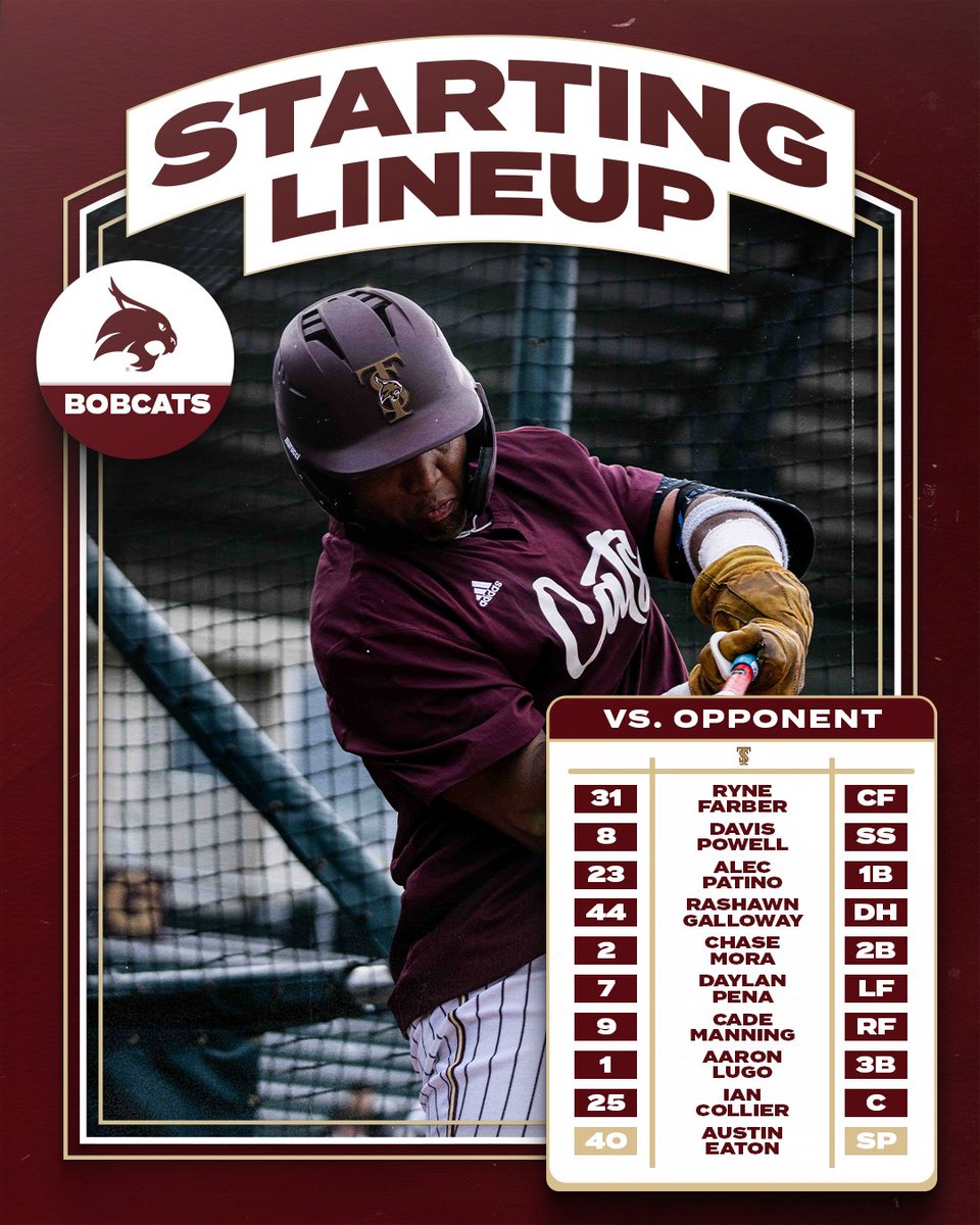 The 2024 Opening Day starting lineup #EatEmUp #SlamMarcos