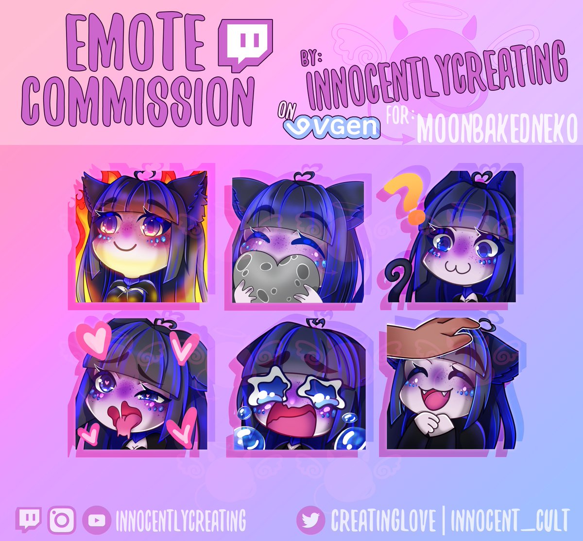 Innocently🏳️🌈Creating | COMMISSIONS OPEN (@creatinglove) on Twitter photo 😻🌔Moon Cat🌖😻
Thanks to <a href="/MaadmenaMena/">MenaHawkins</a> for the opportunity to bring to life your model for these emotes!! 💘
↳ vgen.co/innocentlycrea
*✧ #Vtuber #TwitchEmotes #EmoteArtist #VGenComm ✧* 😻🌔Moon Cat🌖😻
Thanks to <a href="/MaadmenaMena/">MenaHawkins</a> for the opportunity to bring to life your model for these emotes!! 💘
↳ vgen.co/innocentlycrea
*✧ #Vtuber #TwitchEmotes #EmoteArtist #VGenComm ✧*