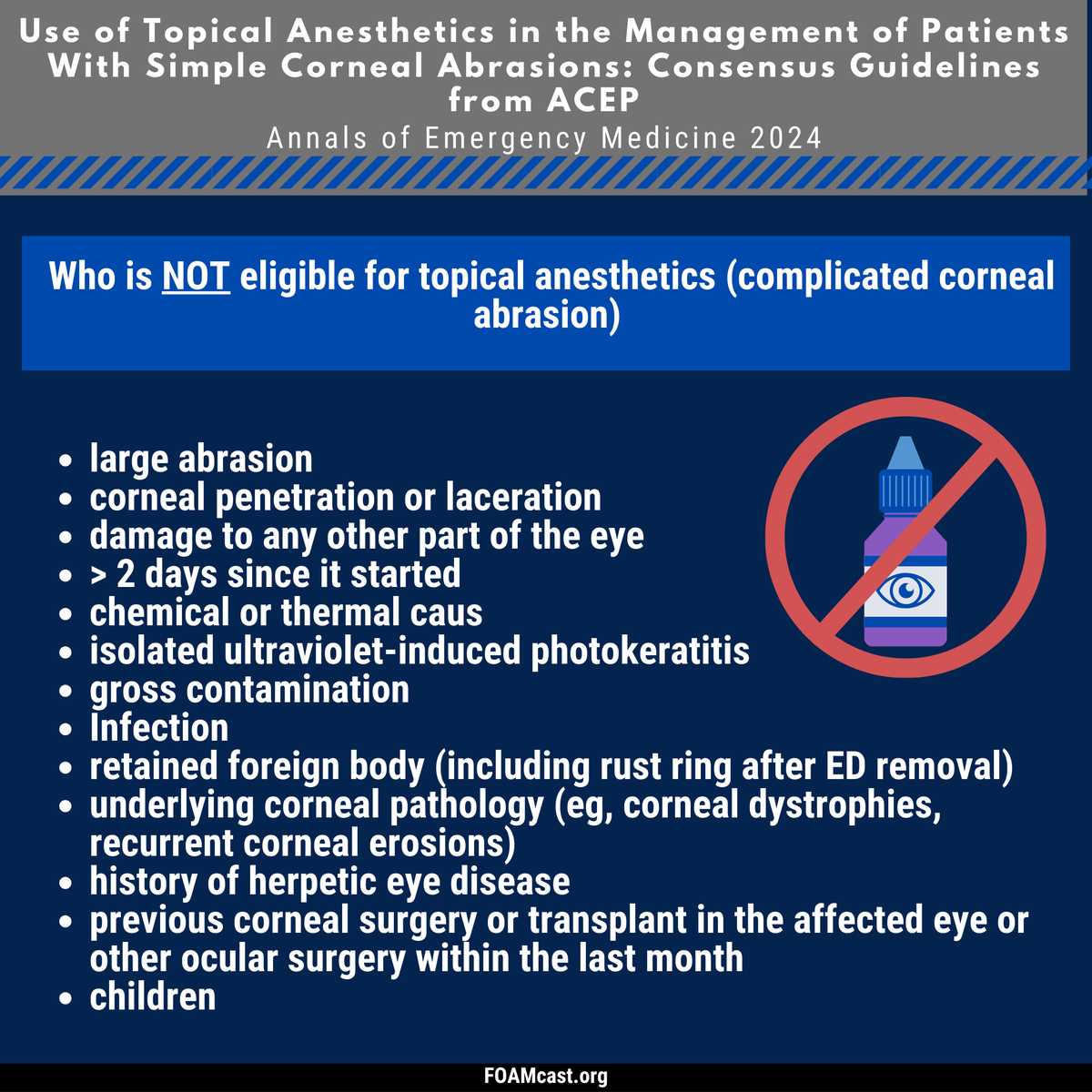 FOAMpodcast's tweet photo. New podcast on a consensus guideline on topical anesthetic use in 👁️ corneal abrasions fresh out in @annalsofem  ☕🤏👀 
Blog: https://t.co/za5Tu2dGKb
Podcast: https://t.co/LeIeqBT5kE
Listen on spotify, etc https://t.co/USexm2Dtfg
