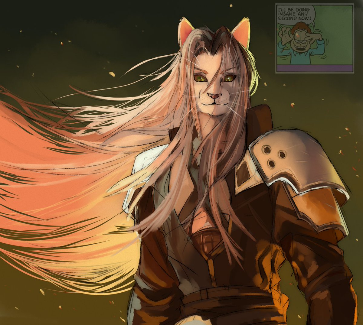 So excited for FF7 Rebirth I could explode, also here's Sephiroth cat