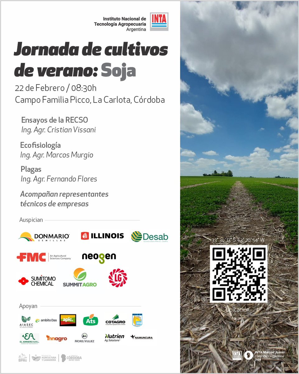 Sumamos programa de la jornada RECSO del jueves 22 en La Carlota. ¡Gracias <a href="/DesabSA/">Desab</a> por acompañarnos!
<a href="/IntaCordoba/">INTA Córdoba </a> <a href="/MurgioMarcos/">Marcos Murgio</a> <a href="/c_vissani/">cristianvissani</a>
