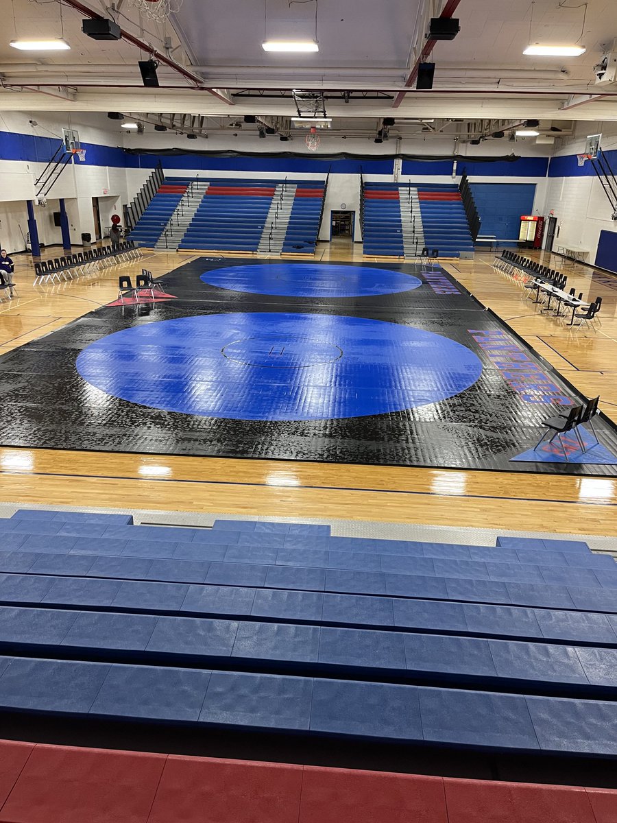 The Veterans Memorial Center is ready for Section 3A Final Four Wrestling on Saturday.  Doors open at 11:30am.  Wrestling starts at 12:30pm