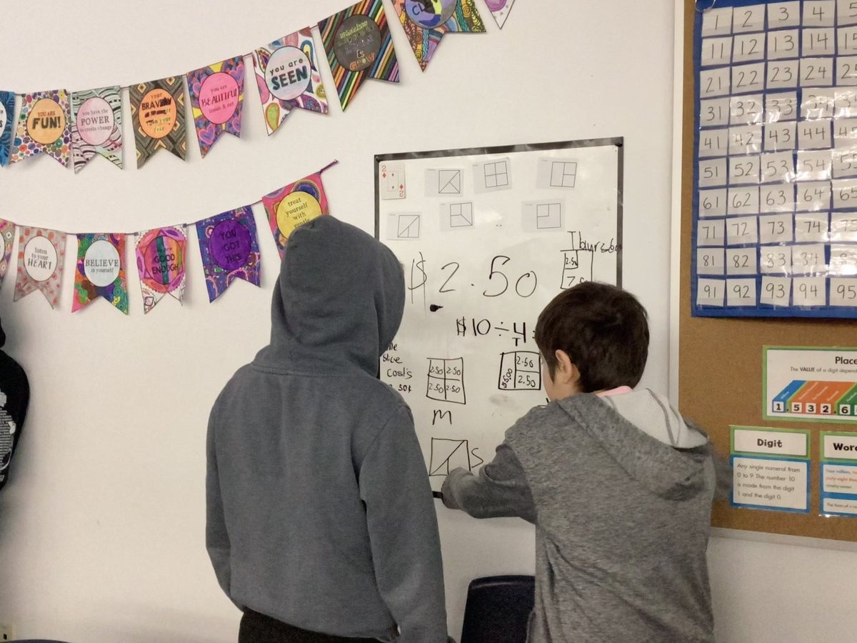 Using vertical non-permanent surfaces to encourage collaboration and problem solving about fractions with the unusual baker activity! #buildingthinkingclassrooms
@BayridgePS_LDSB