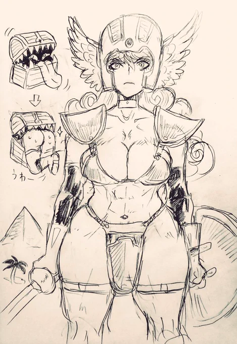 ドラクエ3の女戦士さんは
ビキニアーマーの故郷…🥹
いま流行りのミミックを添えて☺️
#ビキニアーマー 