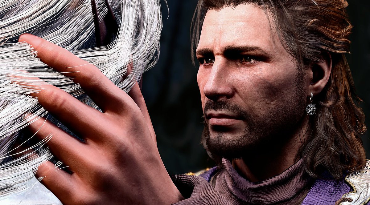 rosewaterhag's tweet photo. the final battle kiss made me tear up so badly 😭💕 #gale #galedekarios #galeofwaterdeep #bg3 #baldursgate3 #bg3spoilers #patch6spoilers #bg3patch6spoilers https://t.co/DKuw0Db8ZQ