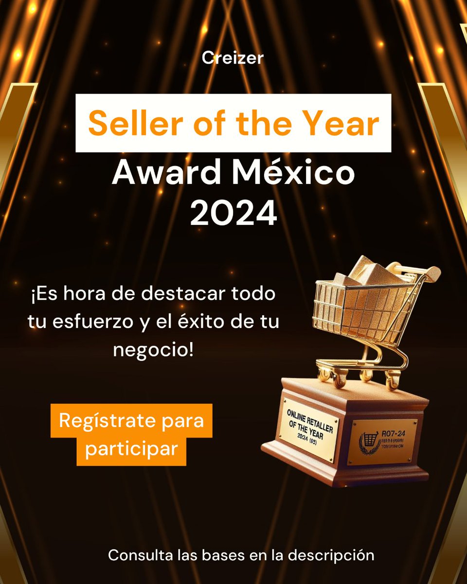 Para reconocer el esfuerzo en #eCommerce 🛒 a nivel regional, <a href="/CreizerMX/">Creizer</a> presenta los premios #SellerofTheYear 🏆, galardonando a los mejores en 4 categorías. 

La convocatoria de inscripción cerrará el próximo 21 de febrero 🗓. Te contamos más por acá 👇🏻

tinyurl.com/fvp847u2