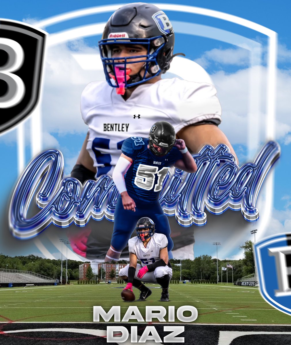 Super Excited to announce I will be furthering my athletic and academic career at Bentley University! Huge thanks to @CJScarpaIII, @CoachLanders1, & @Coach_Thakkar for the amazing opportunity! GO FALCONS💙🤍 @LuHiFootball @creno7