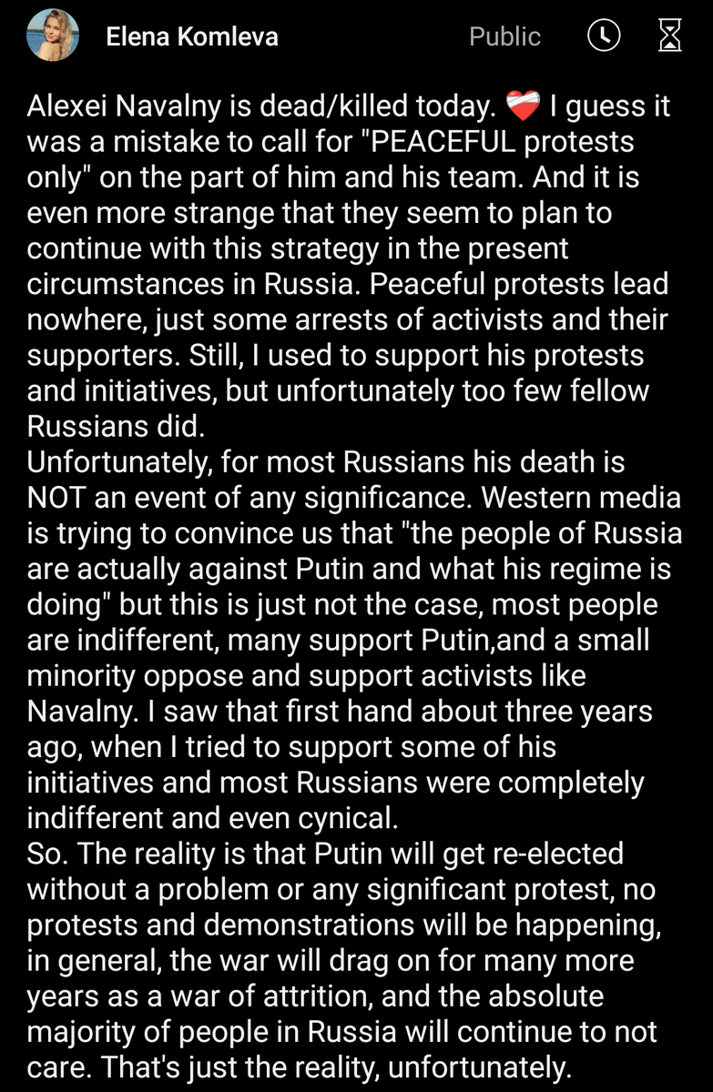 KomlevaElena's tweet photo. Alexei Navalny is dead/killed today ❤️‍🩹 #AlexeiNavalny #Navalny #Навальный #АлексейНавальный https://t.co/nI5BFhJSV0