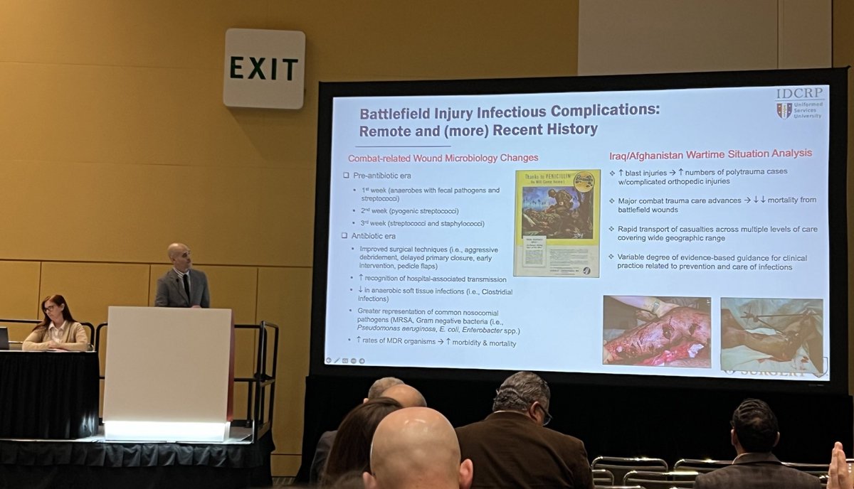 Great hearing @USUhealthsci surgery chair summarizing lessons learned in combating MSK infection from the recent conflicts during @LimbDeformity and @MilOrtho Specialty Day @AAOS1.

@WalterReedOrtho