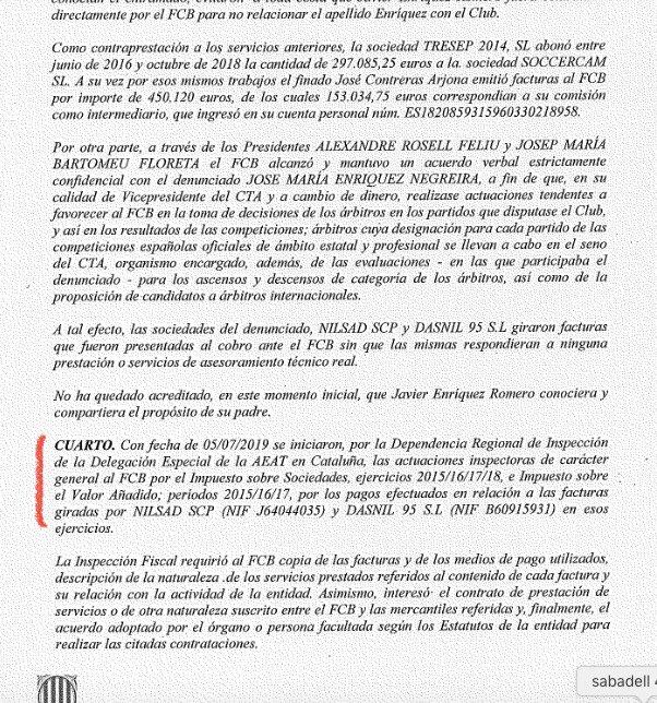 XavierEstradaF1's tweet photo. A ver… para que lo tengais clarito 

1️⃣ El 5/7/2019 se iniciaron las actuaciones de inspección por los pagos a NILSAD Y DASNIL ⚠️

2️⃣ A raíz de lo anterior se inició la
Investigación a Enríquez Negreira y sociedades 👮🏻‍♀️👮🚔

3️⃣ ATENCIÓN ‼️‼️En el 2019 Enríquez ya no era vicepresidente del @CTARFEF pero la @FCF_CAT  le pagaba facturas autorizadas por el presidente del cta catalán Xavier Moreno Delgado @FCF_CAT y…. ATENCIÓN‼️‼️siendo al mismo tiempo Vicepresidente económico del Comité nacional @rfef 🤭

4️⃣ #Nopintabanada pero daba su opinión y asesoramiento para promocionar a los árbitros 🤣🤣😭

5️⃣ El comité catalán deja de pagarle en octubre… qué casualidad…cuando ya tienen conocimiento que les están investigando 🤔

6️⃣ y una más…en junio de 2023 Medina Cantalejo se quita de en medio a xavi moreno delgado como vicepresidente del @CTARFEF 😳

#pinochos  no blanqueéis la información… “no vale todo por unas migas de pan” 

#transparencia #negreira #medinacantalejo #cta #linearoja