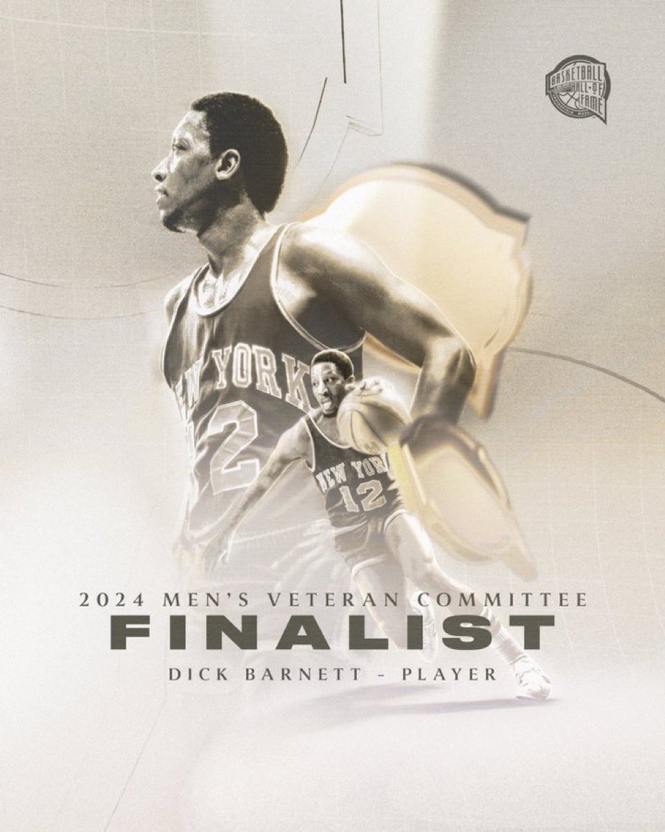 NBA_NewYork's tweet photo. Dick Barnett and the other finalists will now be considered by the Hall of Fame honors committee for election https://t.co/YY2tNjJNO2 https://t.co/8NQKQznIbz