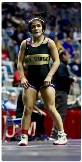 Our congratulations to Julianna Ocampo of <a href="/nhbulldogs/">New Haven Bulldog Athletics</a> who pinned her opponent at the 5:46 mark this evening. The junior becomes the first female to win an #IHSAA State Finals match and will be back to compete in tomorrow's 106 quarterfinal round at <a href="/TheFordCenter/">The Ford Center</a> in Evansville!