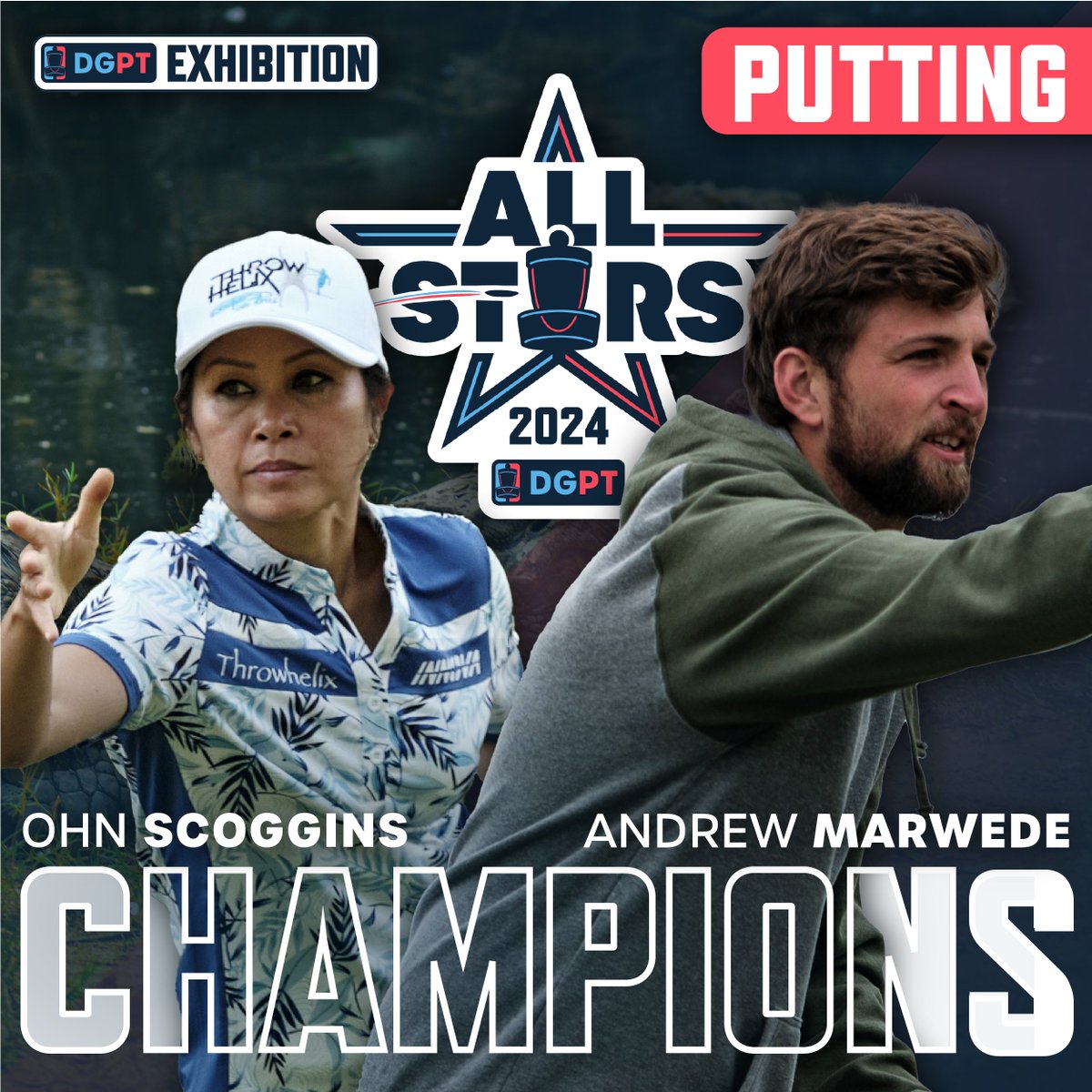 DiscGolfProTour's tweet photo. Big congratulations to our 6 Champions at the Skills Competition Day of the 2024 DGPT All-Star Weekend 🏆 https://t.co/elyjnilFN3