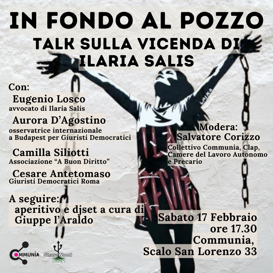 Oggi sabato 17 a Roma per #IlariaSalisLibera