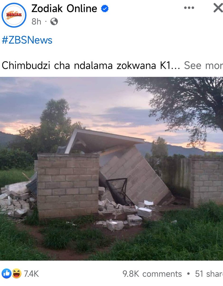 K15.9 Million thrown into a trash bin just like that😏. Recently constructed toilet block  at Rumphi District hospital falls. WASH failures are man made problems. <a href="/FSM_Fail/">WASH Failures</a> <a href="/Dani_Barrington/">Dr Dani Barrington 🇺🇦 💩🩸🙊</a> <a href="/WASHTED/">WASHTED, Poly-Malawi</a>
