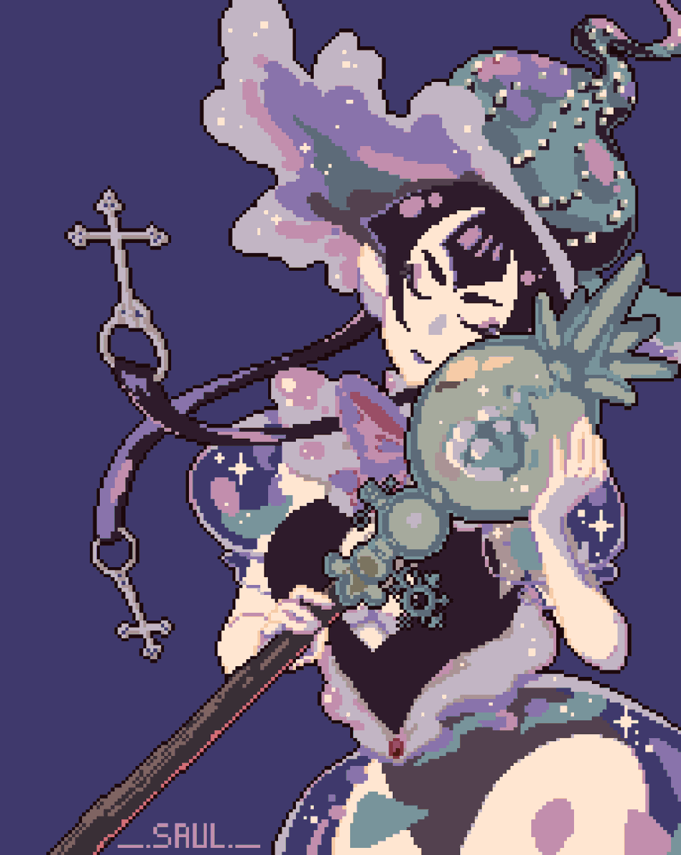 Clef_de_Saul's tweet photo. Here my witch : Dahlia ✨💜
Ready to fight for your soul !
For the challenge host by @NOP_Pixels

#pixelart #pixelartist #ドット絵 #witch #Toasted40Pallette by virtuallytoast https://t.co/8tqPRos26b