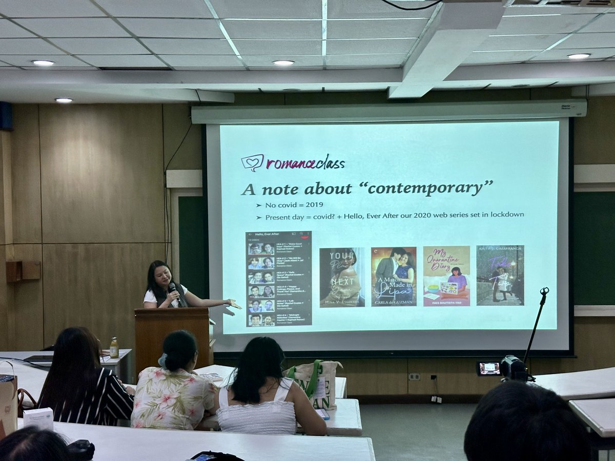ailapofficial's tweet photo. Sa pakikipagtulungan ng samahang @romanceclassbks  at sa pangangasiwa ng founder nitong si Mina V. Esguerra, nilatag sa talakayan ang mayamang posibilidad ng genre ng romansa. https://t.co/8yxoEjRgPc