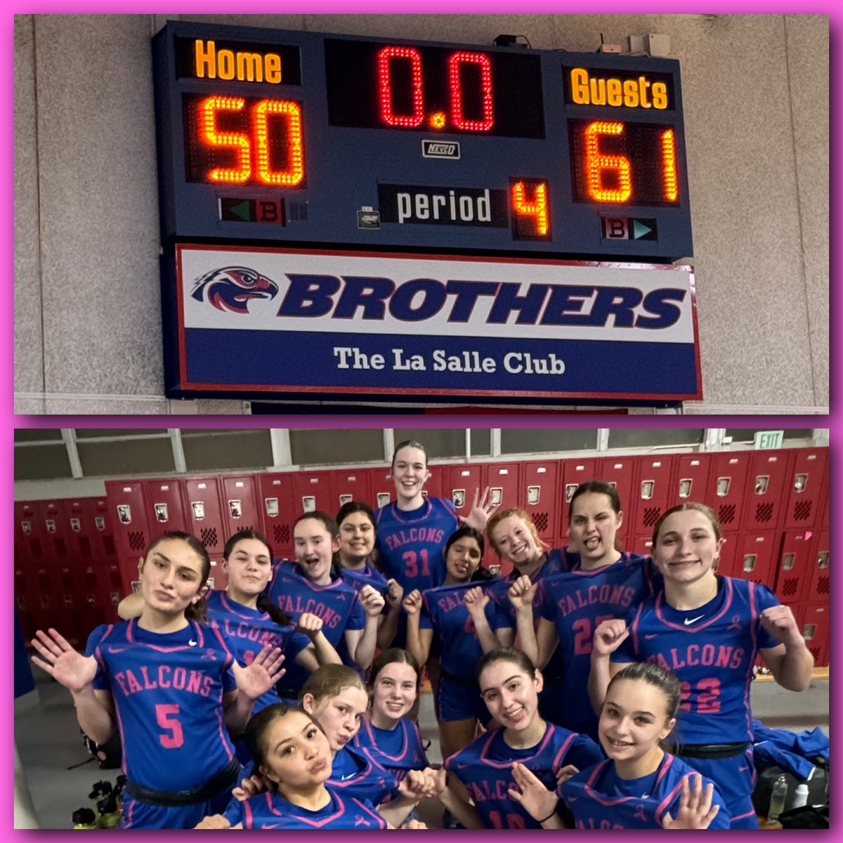 AtwaterBBall's tweet photo. The Saga keeps rollin as The Lady Falcons Basketball beat Christian Brothers 61-50 tonight on the road. Letโs keep chasing perfection ladies, so we can CATCH excellence!!!! See yaโll at 6AM!!!! ๐๐ฆ๐๐ตโช๏ธ๐ด #TheLadyFalconsBasketball #WeBack #UsNotThem #CPCE #4X #FightInPink https://t.co/05LEnRuLEo