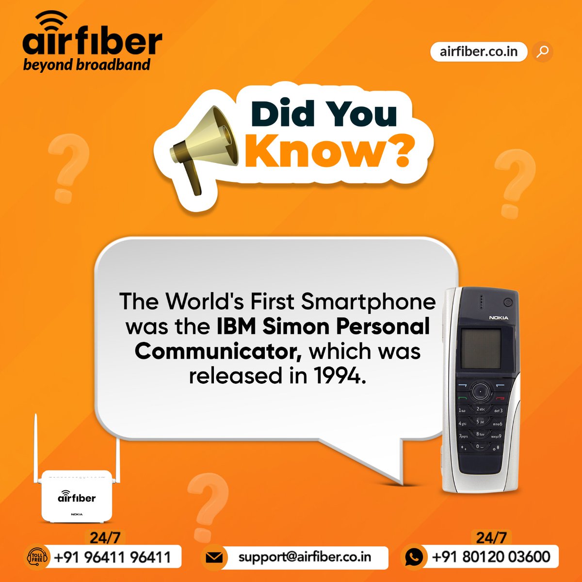 Fun fact AirFiber's cutting-edge technology is redefining the way we connect!!

Airfiber Broadband in Hosur !!

#Hosur | #InternetService | #FastInternetSpeed | #Airfiber | #smartservice | #24HoursSupport | #smartphone | #simon | #personalcommunication | #nokiamobile