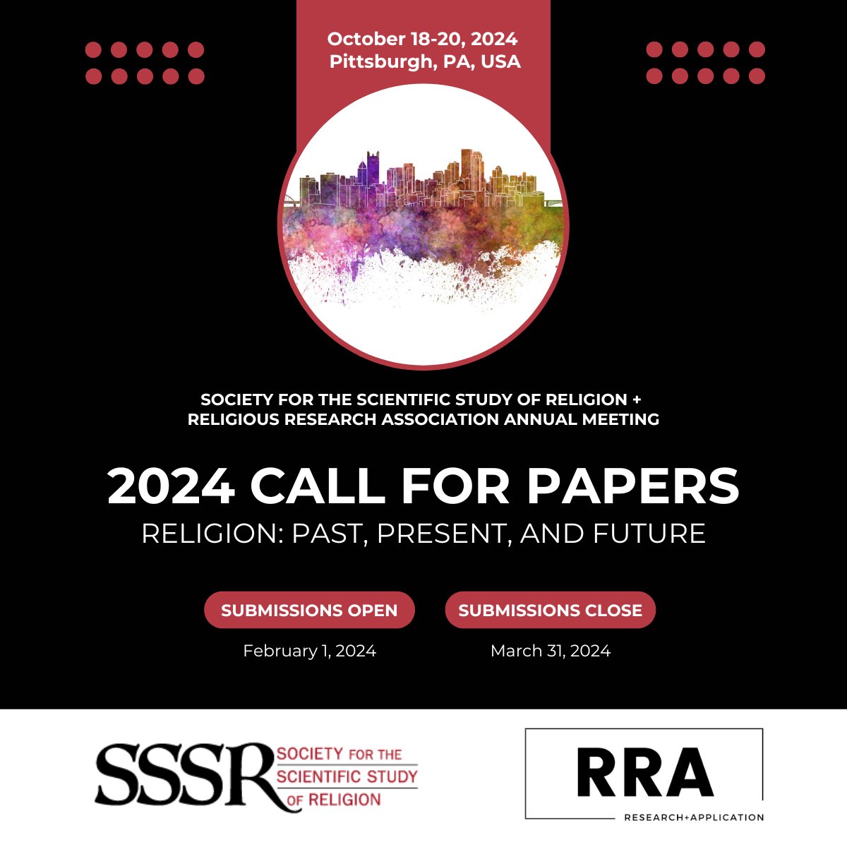 Planning paper sessions, book panels or individual proposals for #SSSR_RRA2024? We invite proposals that draw us to revisit the past, insightfully engage the present, or provocatively consider the future on matters both intimate and global. sssreligion.org/annual-meeting…