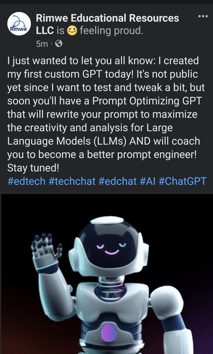 RimweLLC's tweet image. 🎉🎉🎉🎉🎉🎉
#edtech #techchat #edchat #AI #ChatGPT