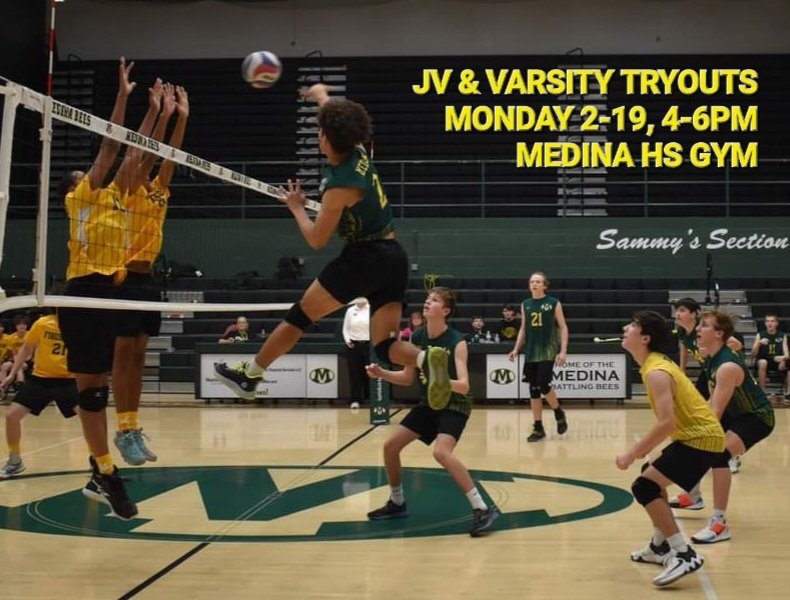 Tryouts will be held on Monday 2/19 from 4-6pm at Medina HS gym.  Join us for another great season!