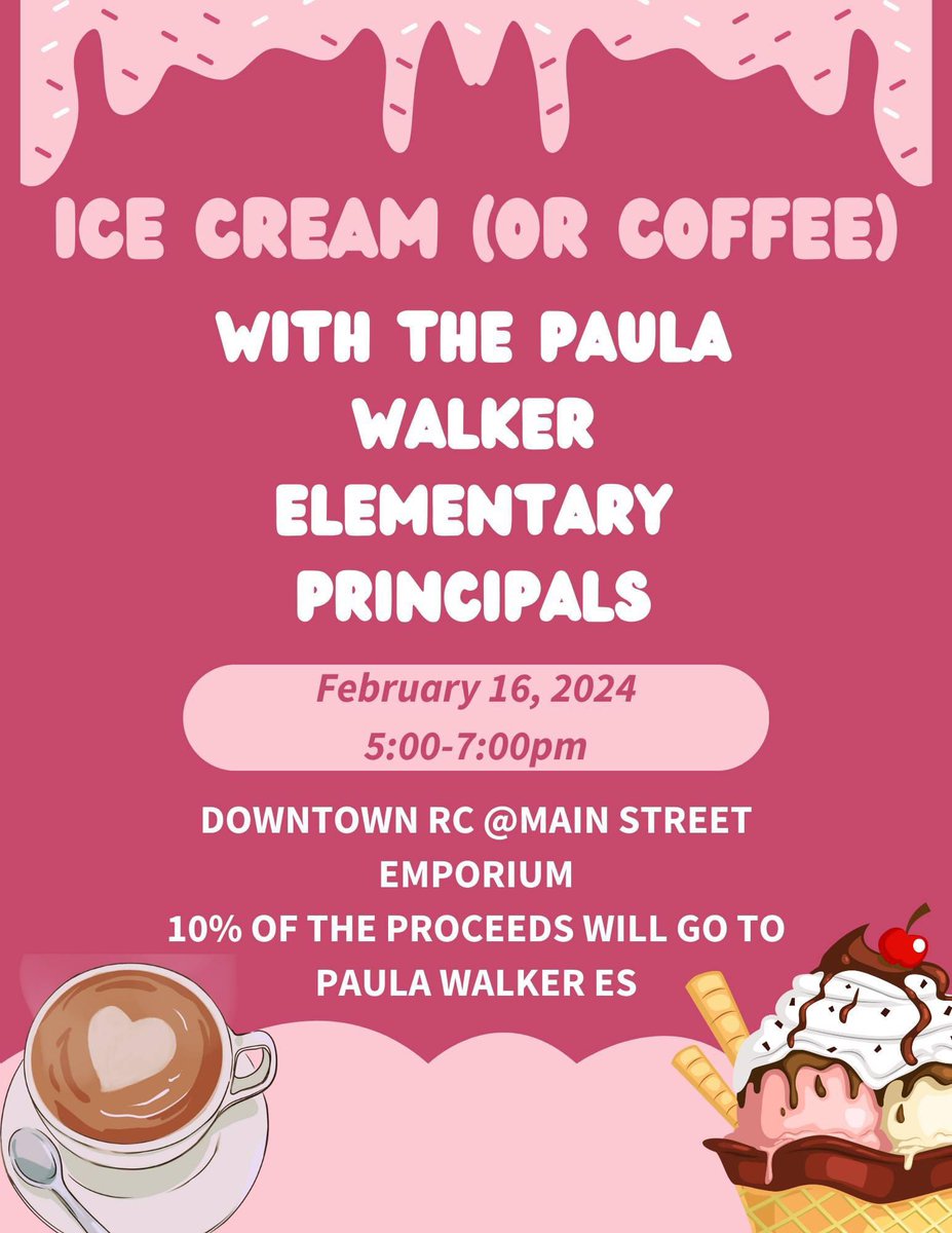 eomanning's tweet photo. We are ready for you!!!  Come meet the Principals of Paula Walker and have some ice cream!   🍦 https://t.co/jpTF4h8mmh