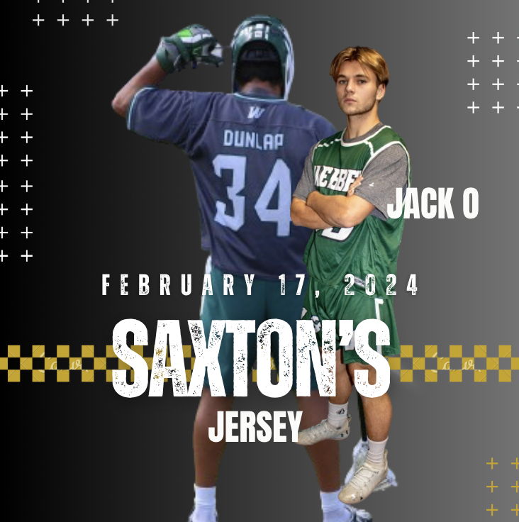 LaxWebber's tweet photo. Presenting Saxton's Jersey at tomorrow's home game vs. TWU will be #13 Jack Ostrander, Senior Midfielder from MN.  #GiftOfLife #swabforsaxton https://t.co/7zq9AHUWcJ