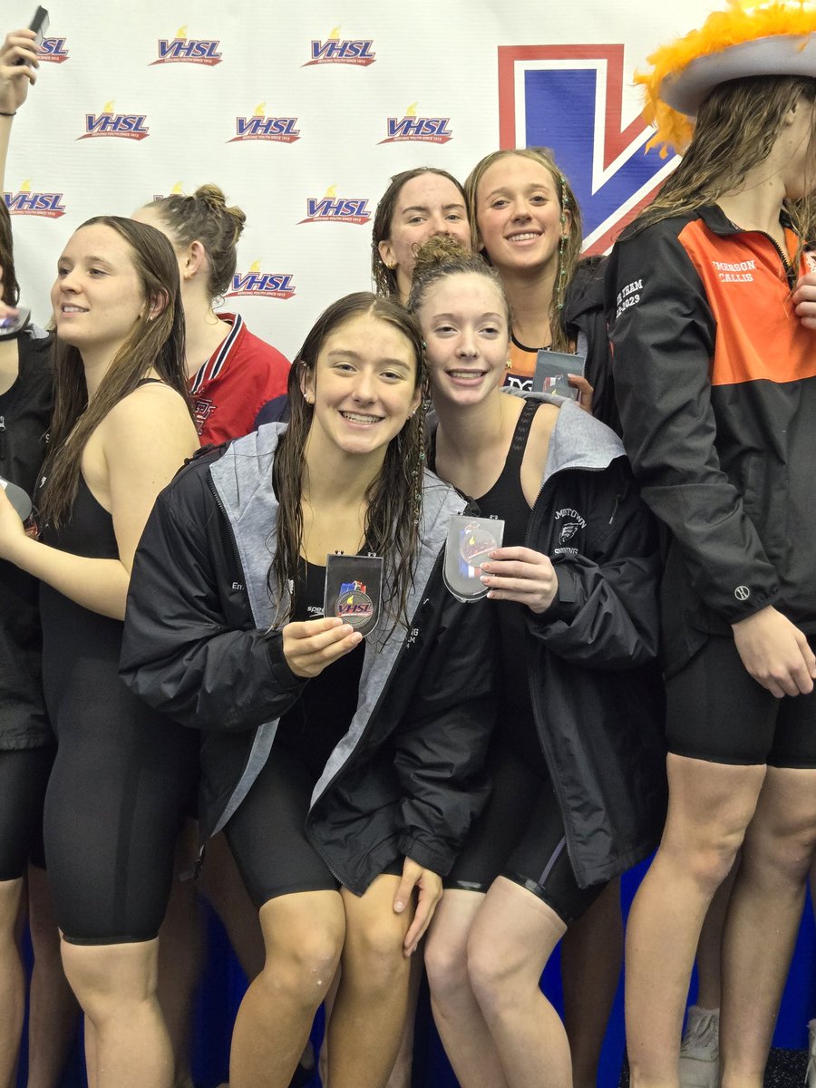 Runner up 400 Free relay with a new school record! Way to go Emma, Campbell, Holly and Addy!