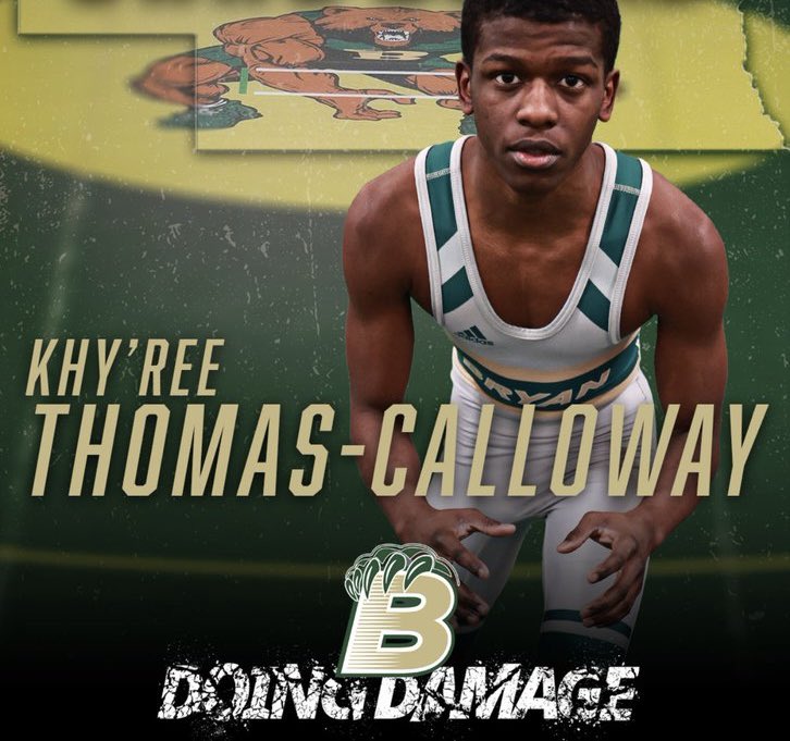 Khy’ree freaking Thomas Calloway! Huge pin for a state medal!!! #GOBEARS #DoingDamage