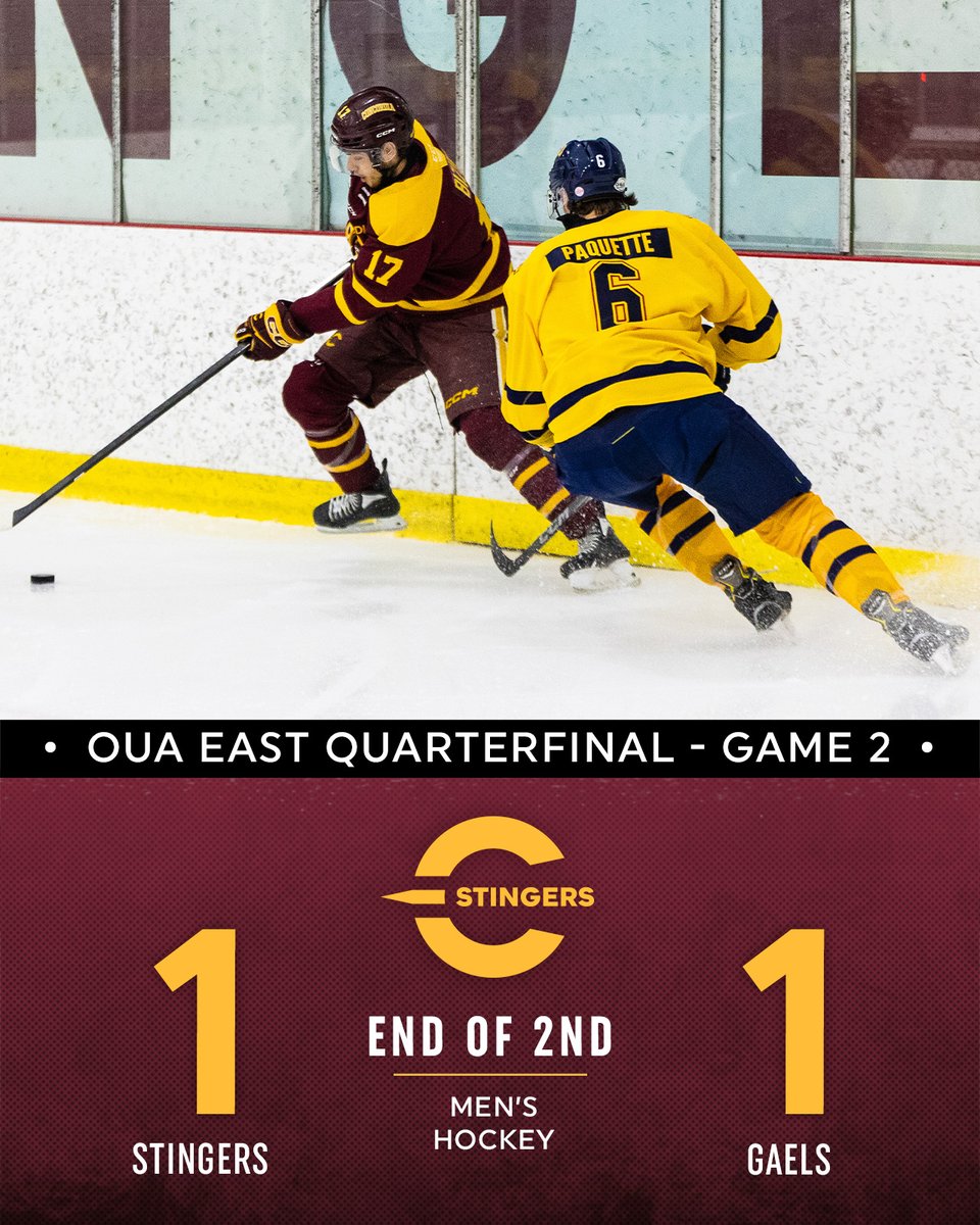 <a href="/Concordia_MH/">Concordia Stingers Men’s Hockey</a> 🐝🏒MHKY | End of 2nd 

This is going to be a big finish 😳 

#CUhockey #CUstingers