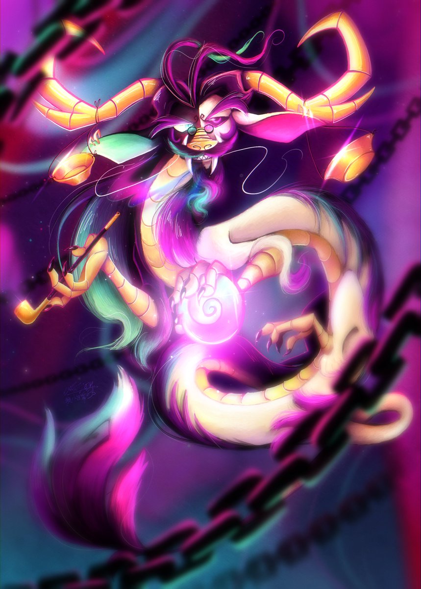 In the middle of the woods, there is an ancient door of spirits guarded by an arbiter of Justice.

They have a tendency to be grumpy. 
--
Happy #IndieAnimationDay , this is late chinese new years drawing.