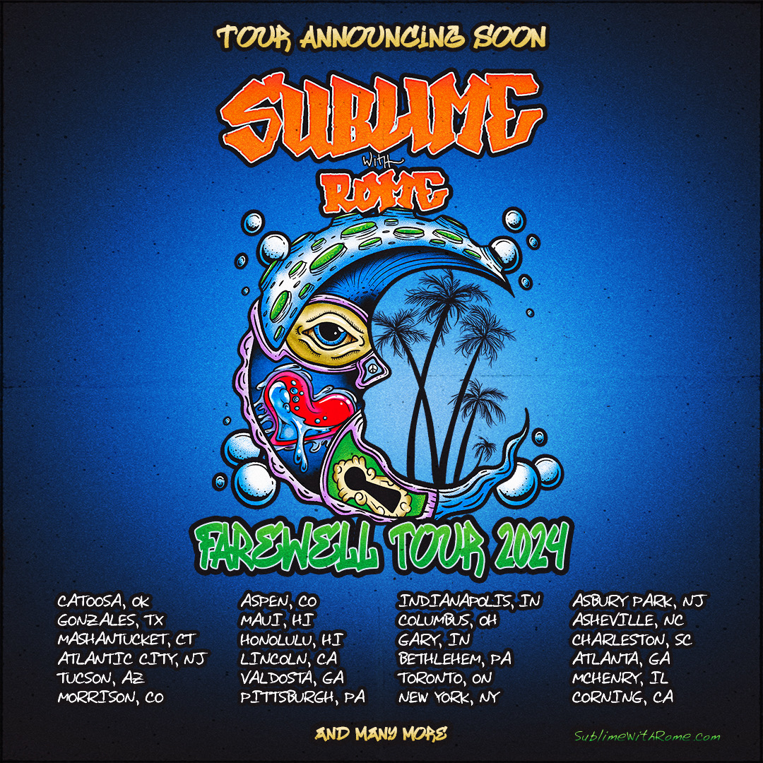 Celebrating the end of an era this summer… the Sublime with Rome farewell tour to commemorate a decade of music and shows will be kicking off in just a few months. Stay tuned for more details to come 🤘❤️