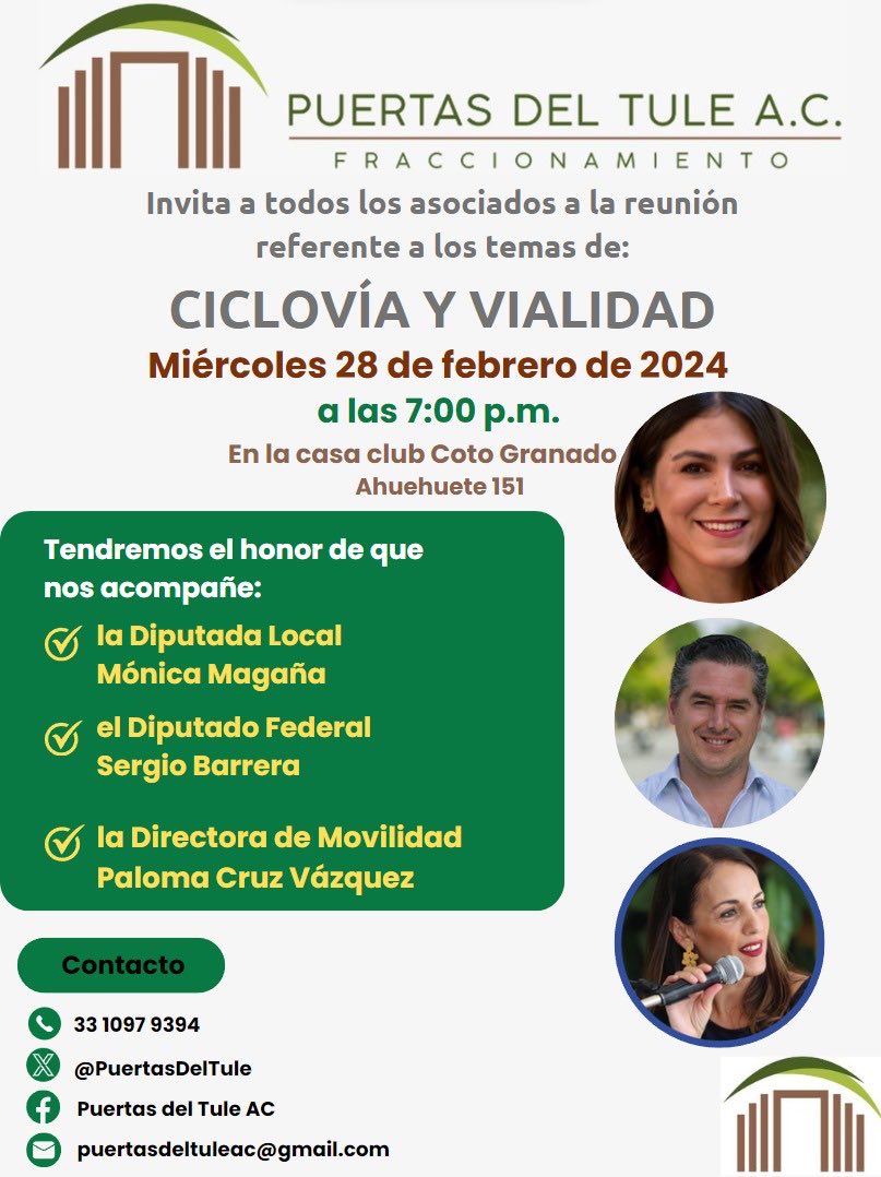 PuertasDelTule's tweet photo. Tu participación en la reunión es importante.
Reunión 28 de Febrero 2024.
Coto Granado 🙌🏻 https://t.co/KaEWt9XUaa