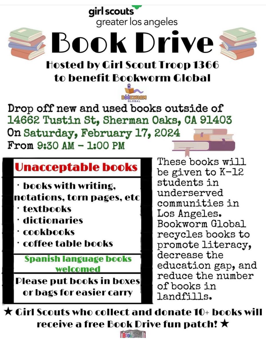 Do you know a troop that wants to promote literacy?  Thank you troop 1366!
