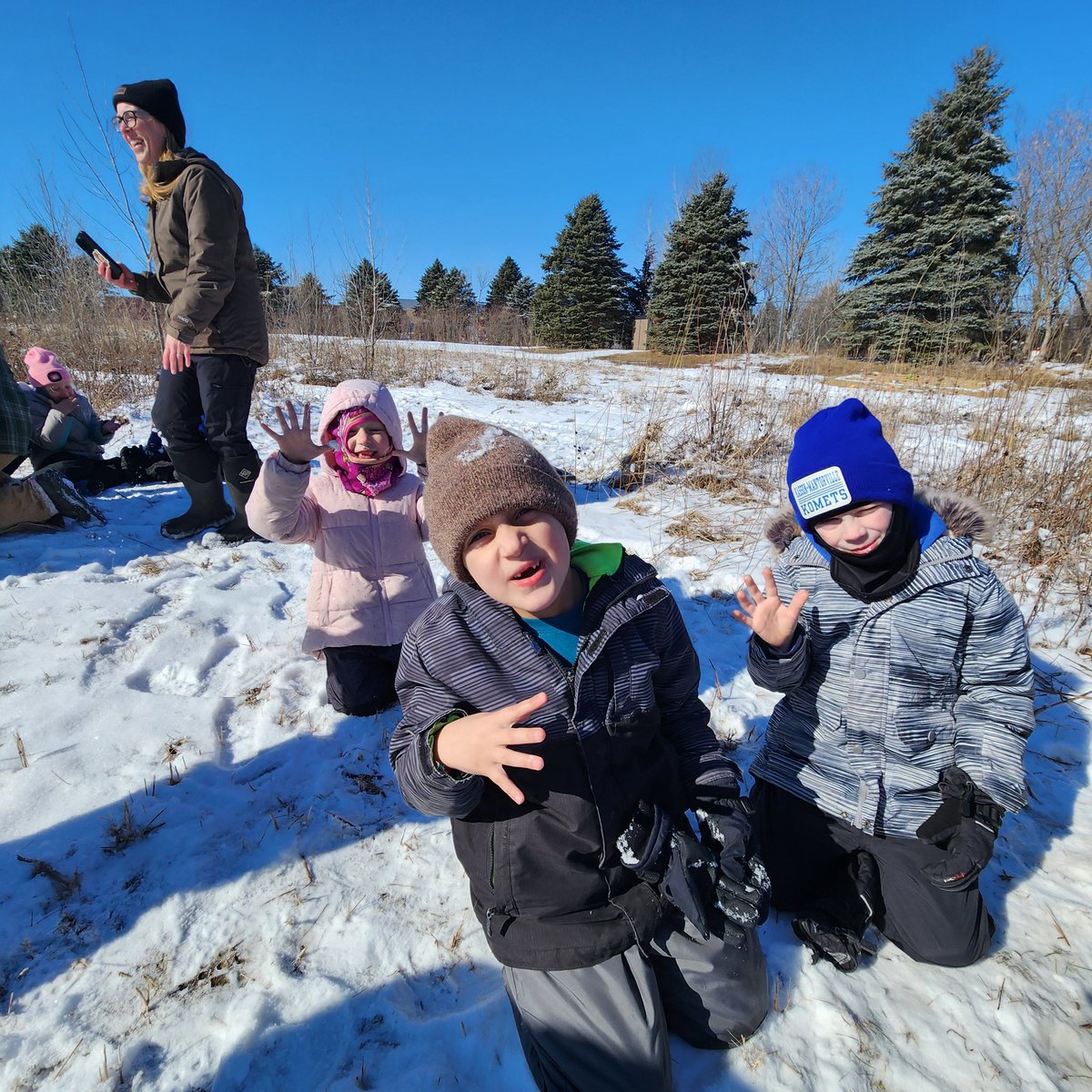 DegroodMegan's tweet photo. A special thank you to @MrsCourtneyFrie
@MrsAshleyKaplan Dr. Thompson, JJ and Mr. Melhouse for supporting an amazing first "fired up" Forest Friday!!!
#FiredUp #NBK #ForestFriday #smorefun #buildingcommunity https://t.co/S7BNFyRklz