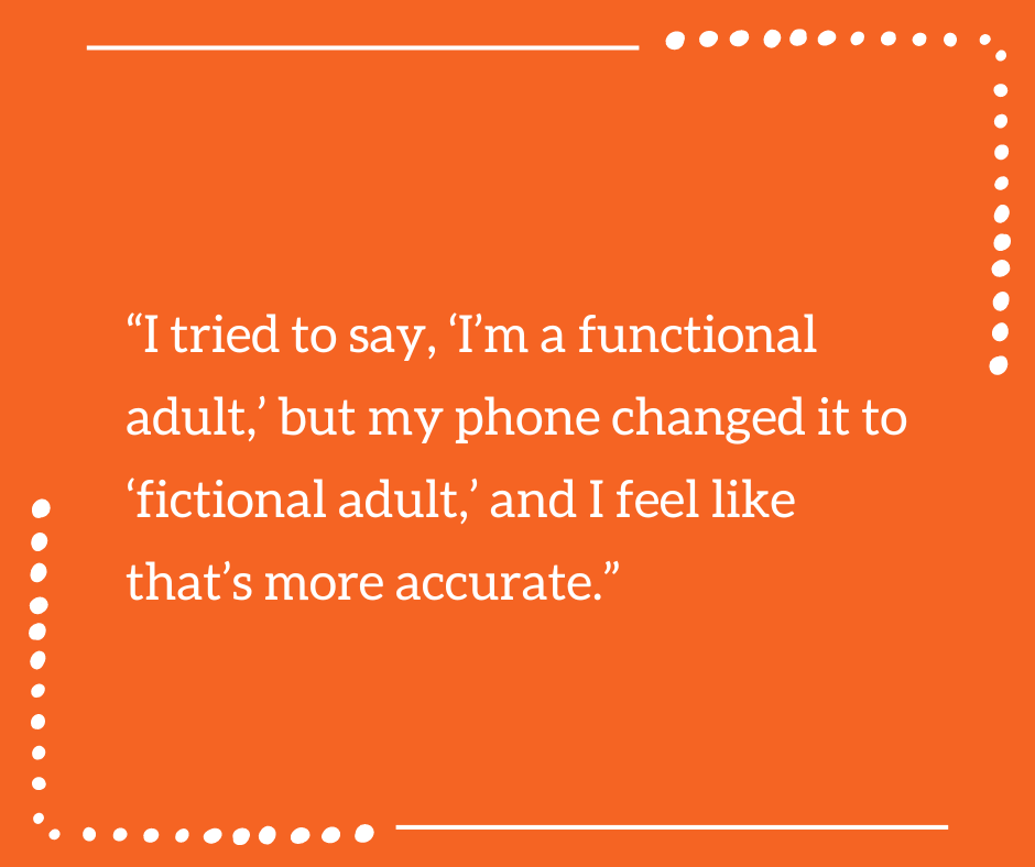 SHSUServiceDesk's tweet image. 🎓 Calling all students! 📱 Ever feel like your phone just gets you? 🤔 Our autocorrect knows the struggle of juggling classes, assignments, and adulting! 😅 Who else relates to this #FictionalAdult life? Let's embrace it together! 📚📱 #CollegeLife #AutocorrectFail #SHSU
