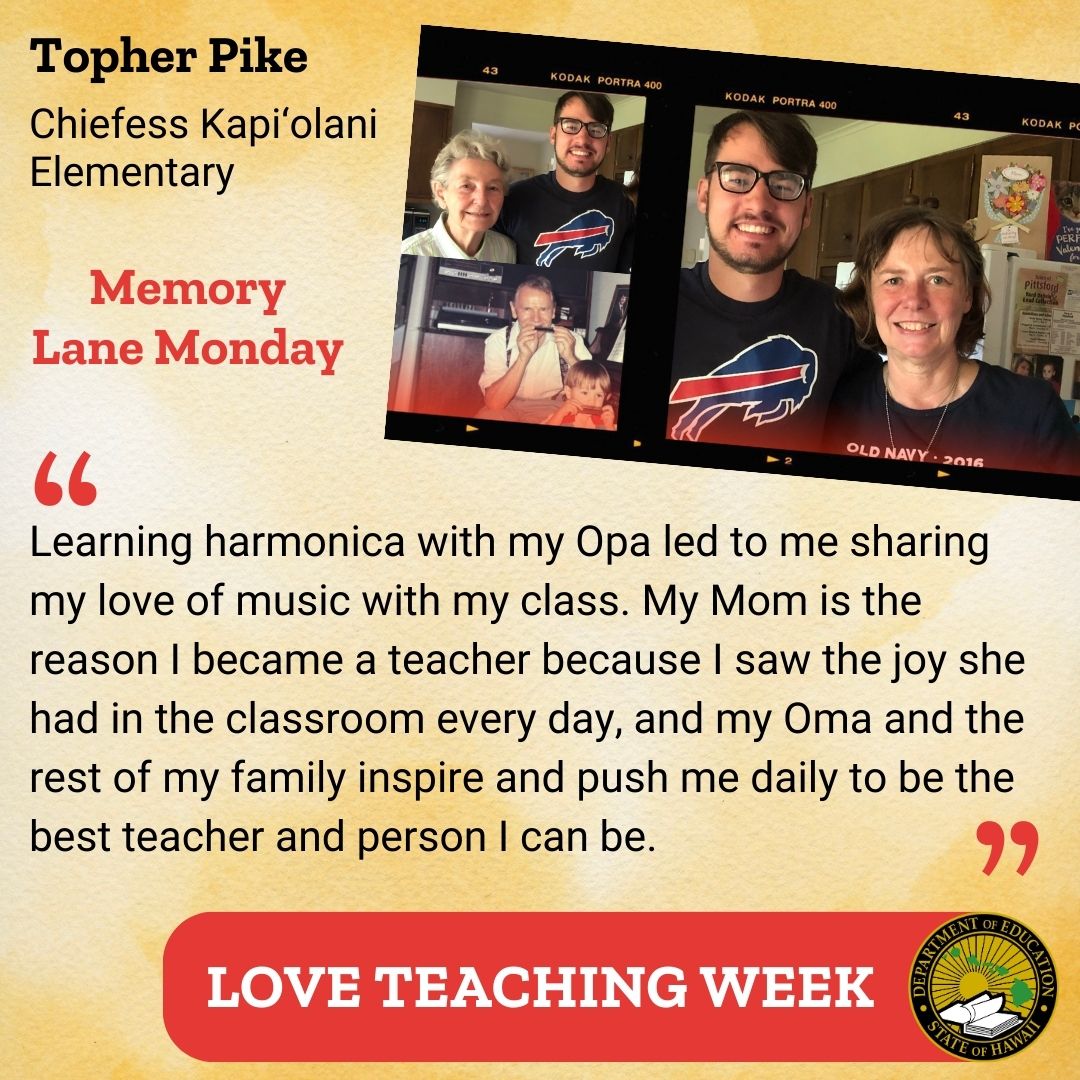 Hawai‘i Public Schools (@hidoe808) on Twitter photo .<a href="/TopherPike/">Christopher Pike</a> 💕 #LoveTeaching Week’s Memory Lane Monday prompt: Share a nostalgic photo from your early days of teaching and reflect why you #LoveTeaching. #HIPublicSchoolsProud .<a href="/TopherPike/">Christopher Pike</a> 💕 #LoveTeaching Week’s Memory Lane Monday prompt: Share a nostalgic photo from your early days of teaching and reflect why you #LoveTeaching. #HIPublicSchoolsProud