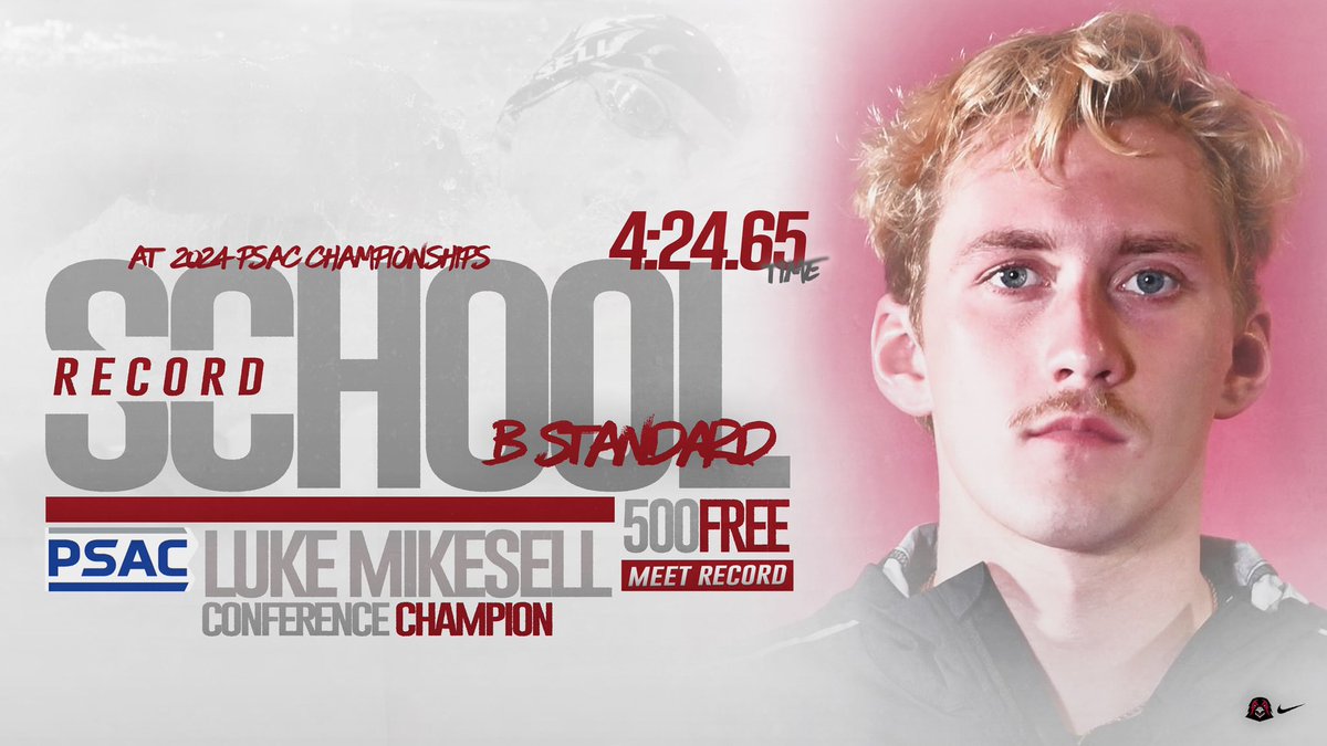 IUPSwimDive's tweet photo. A huge night for the IUP swimming team on Friday, claiming four conference championships, multiple school records and NCAA B Standards, along with two meet records! 

#TalonsUp https://t.co/A3oAyPqlTG