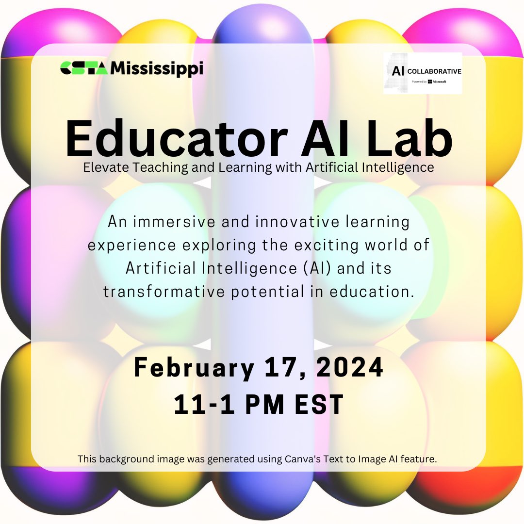 Tomorrow we are opening the lab for educators to come and explore how they can tap into using AI effectively and ethically in their practices. For this session, we are taking a deep dive into how to boost your ChatGPT experience. Register at lnkd.in/g83nQNKV