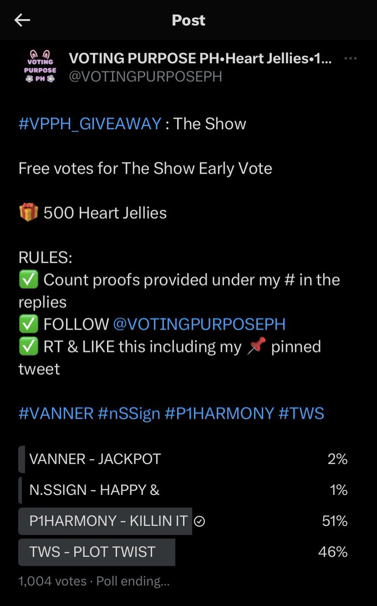 #P1Harmony vote 
 #VPPH_GIVEAWAY