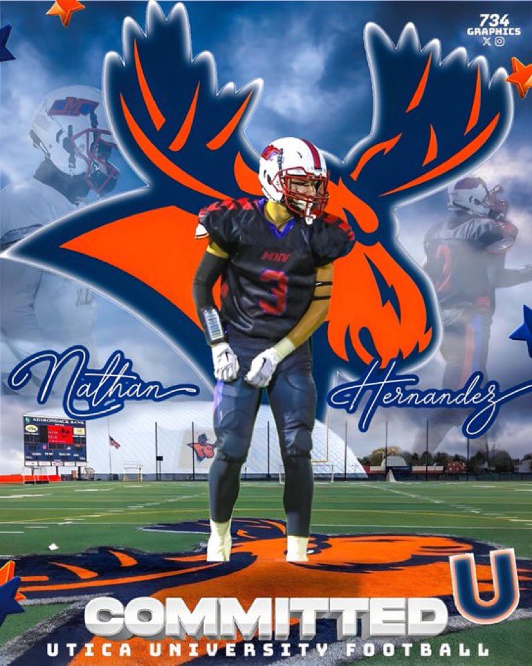I’m extremely excited to announce my commitment to further my academic and athletic career to play football at Utica University. Thank you to my family for all of the sacrifices they have made for me and my coaches and teammates for pushing me to be better every day. #commited