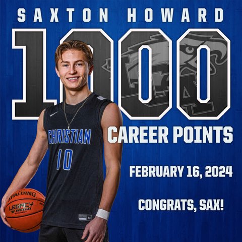 Congrats to @SaxtonHoward11 on eclipsing the 1000 point mark tonight. Good work!
