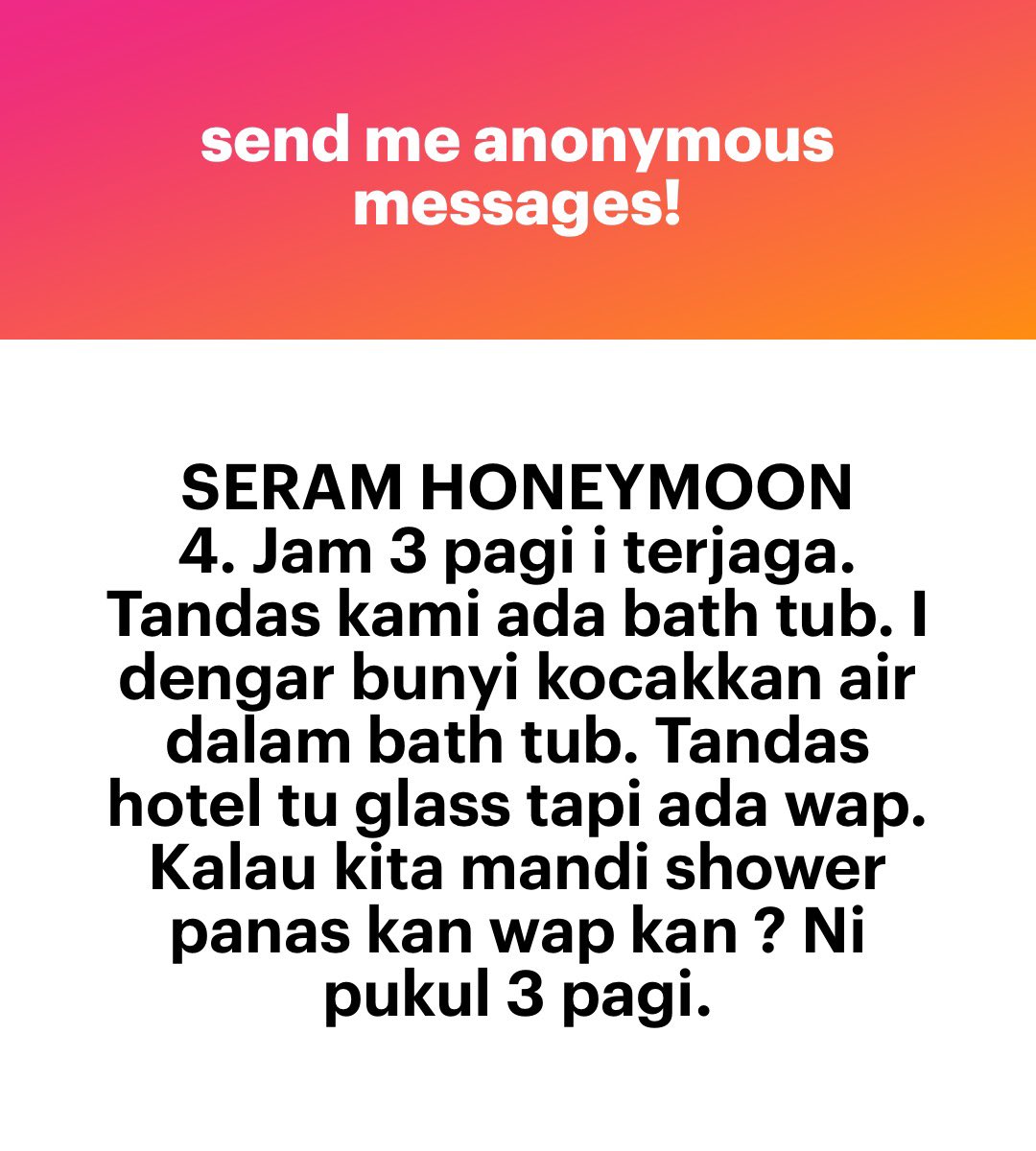 Kisah Seram Honeymoon di Melaka.