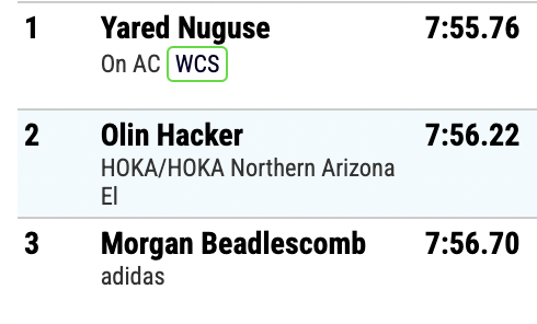 OLIN HACKER!! Runner-up in the men's 3,000 tonight at the USATF Indoor Championships!!! @HolinHacker