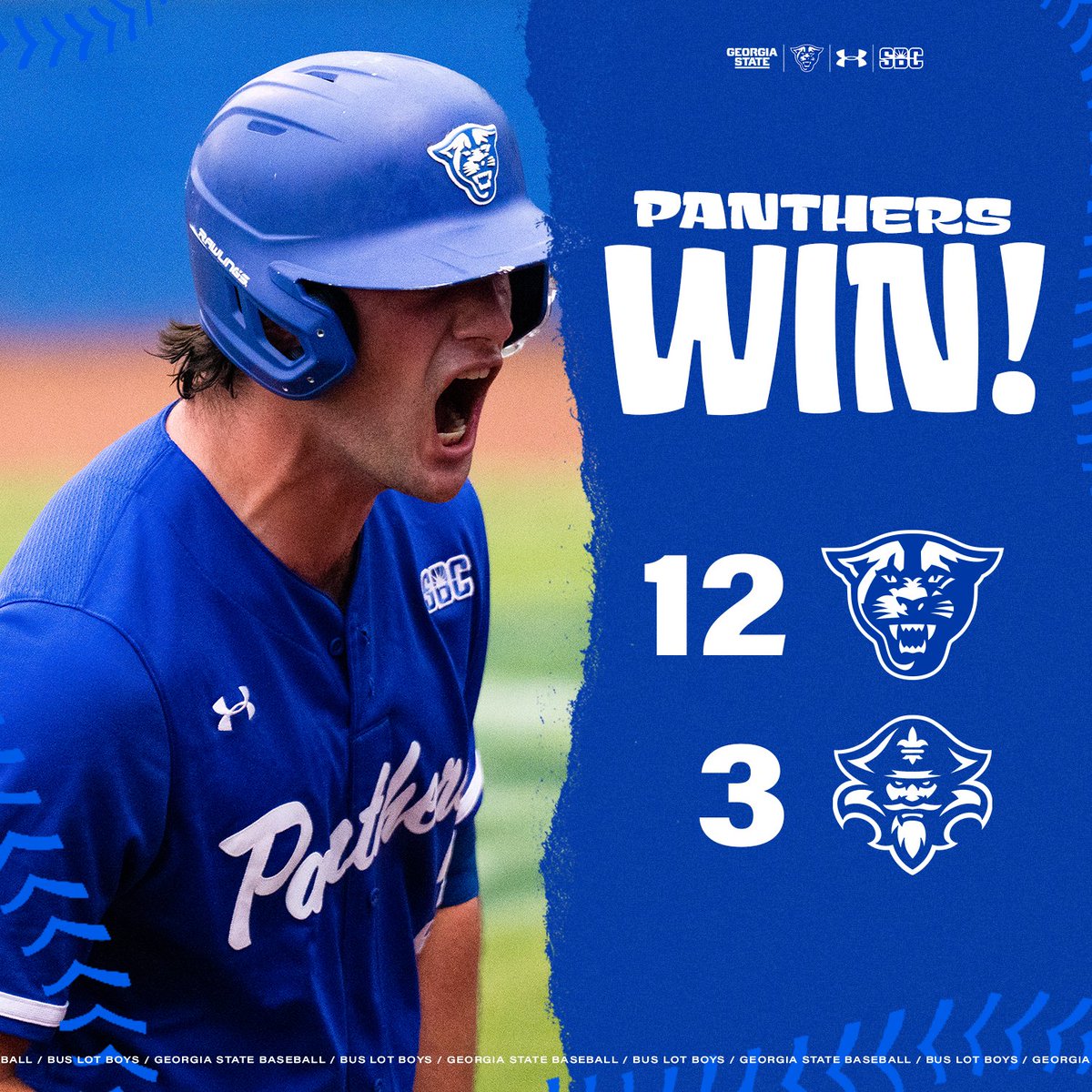 GSU_Base's tweet photo. 𝗪𝗛𝗔𝗧 𝗔 𝗪𝗔𝗬 𝗧𝗢 𝗦𝗧𝗔𝗥𝗧 🎉

Luke Boynton hit 2 of the Panthers 5 homers, and 3 GSU pitchers struck out 14 and allowed just 5 hits!

#LightItBlue | #BLB https://t.co/ikwy0smf6x